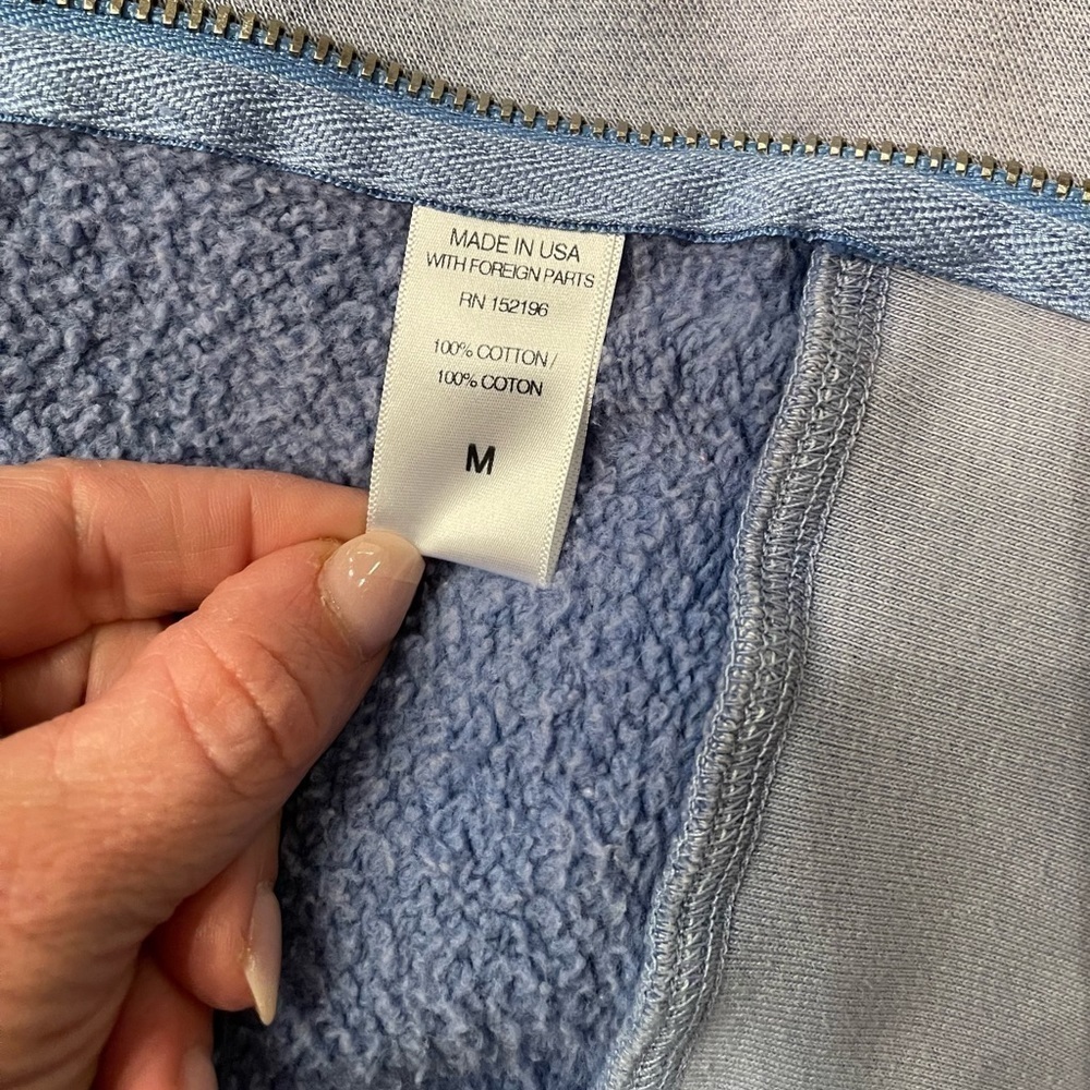 Sundry x Soulcycle SOUL Sweatshirt Zipper Sides Faded Overdye Blue Medium - Picture 8 of 8